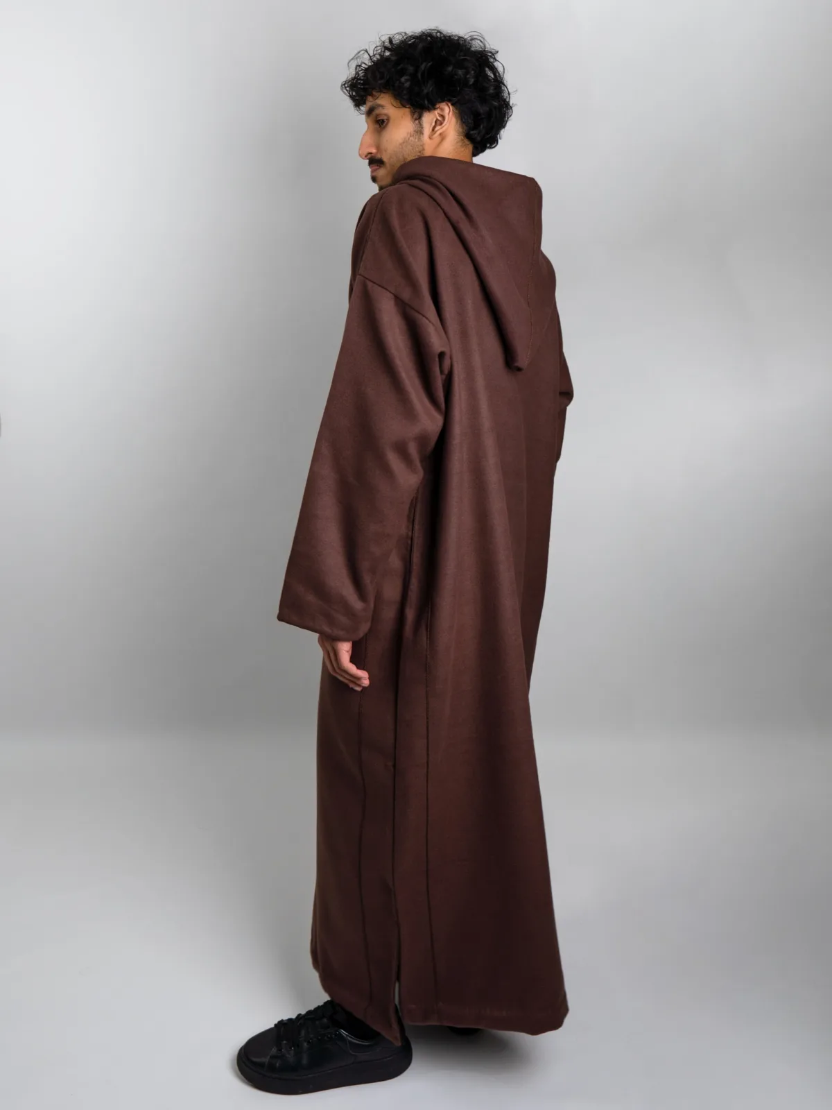 Rustic Brown Hooded Moroccan Thobe – Jellabiya - Image 6