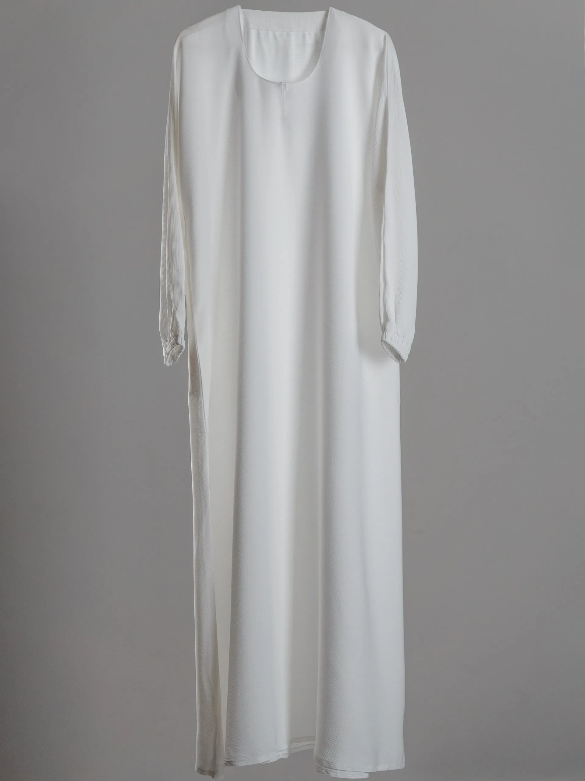 Textured Serenity Abaya – Celestial White