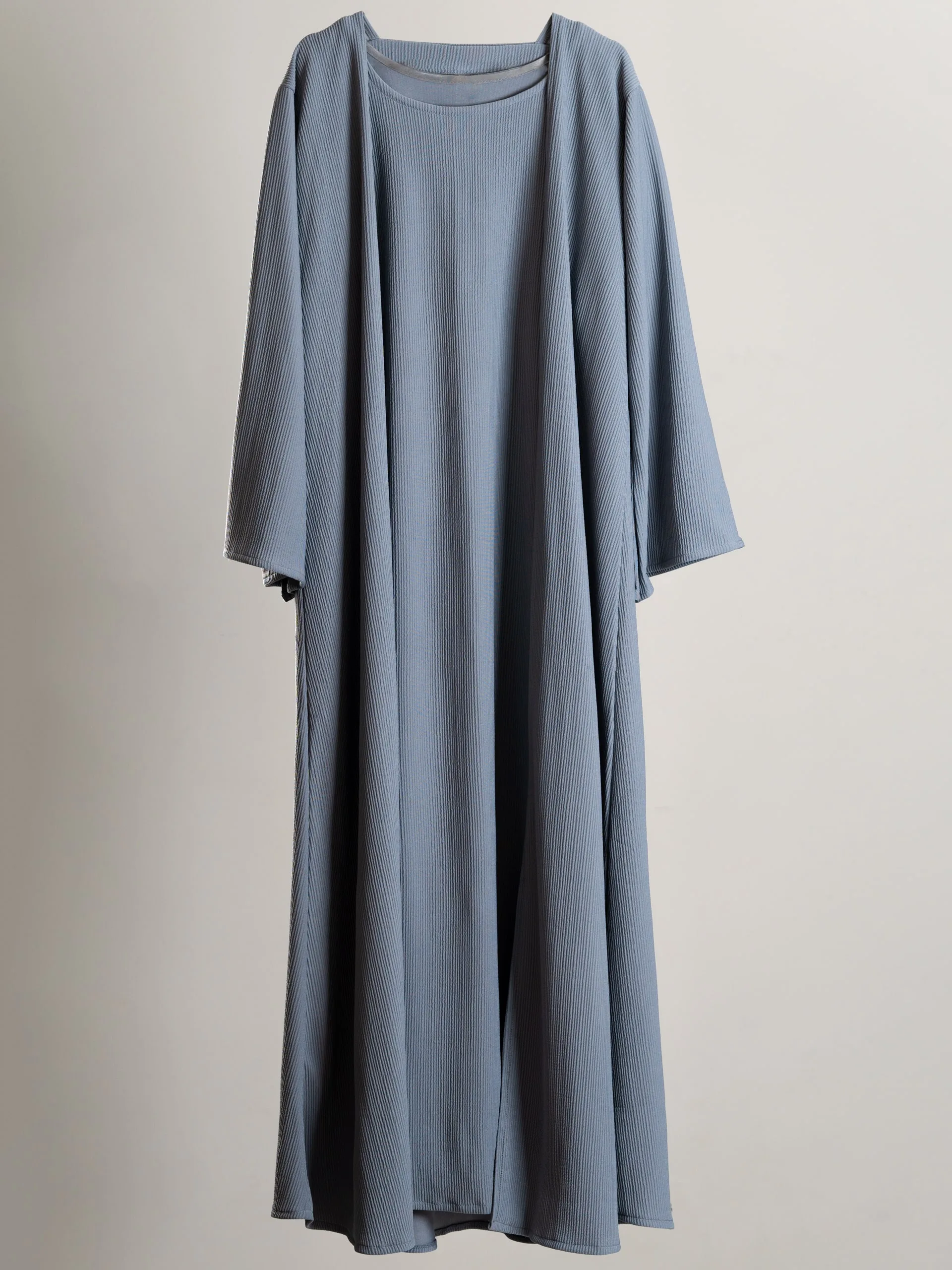 Artisan Corded Two Piece Abaya – Moonstone Grey