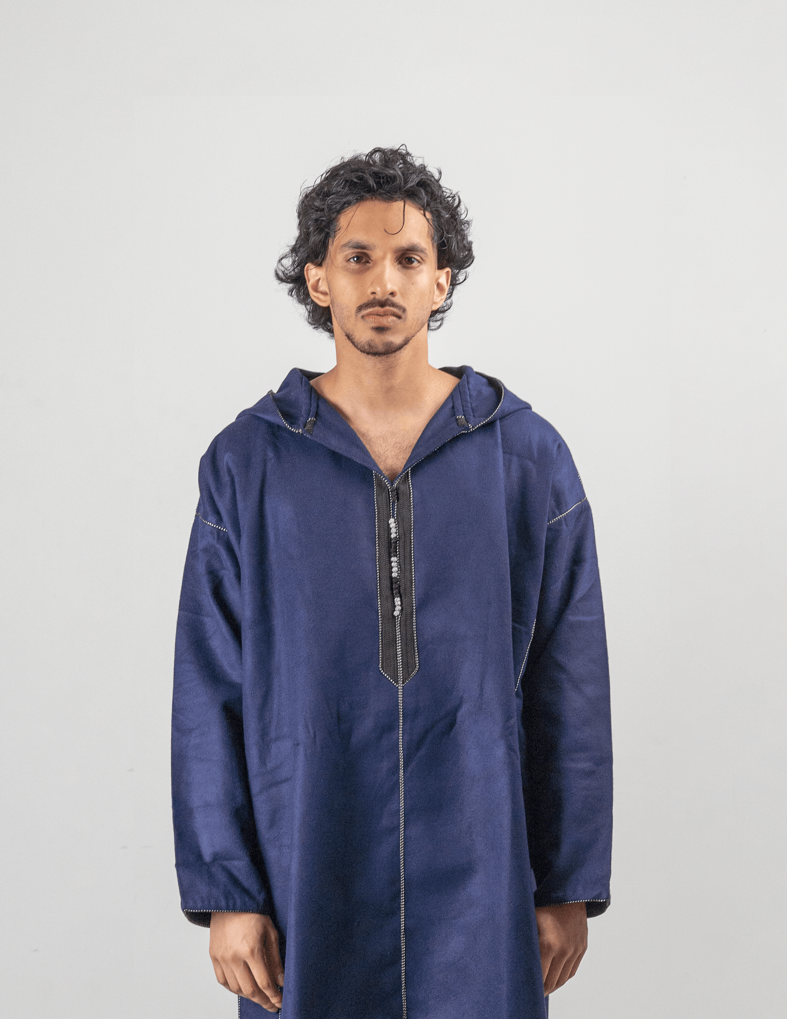 Navy Oasis Hooded Moroccan Thobe – Jellabiya